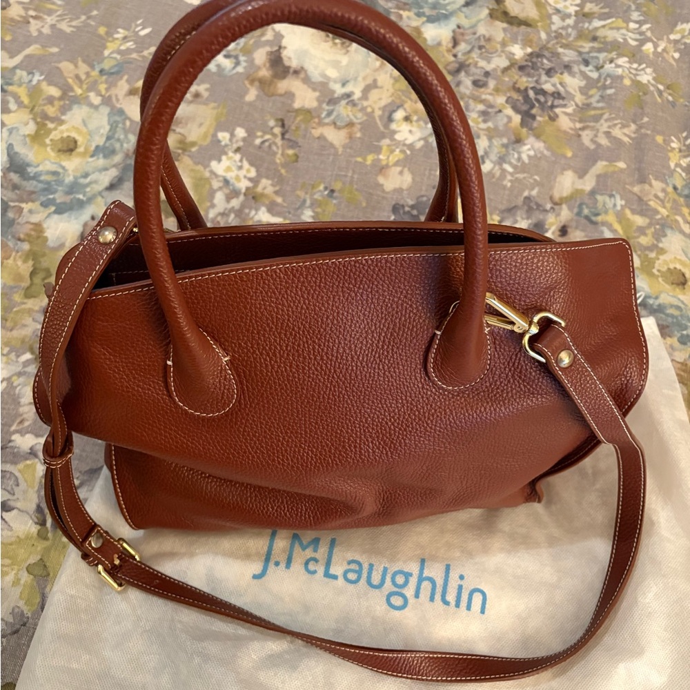 J. McLaughlin Chestnut Leather Satchel